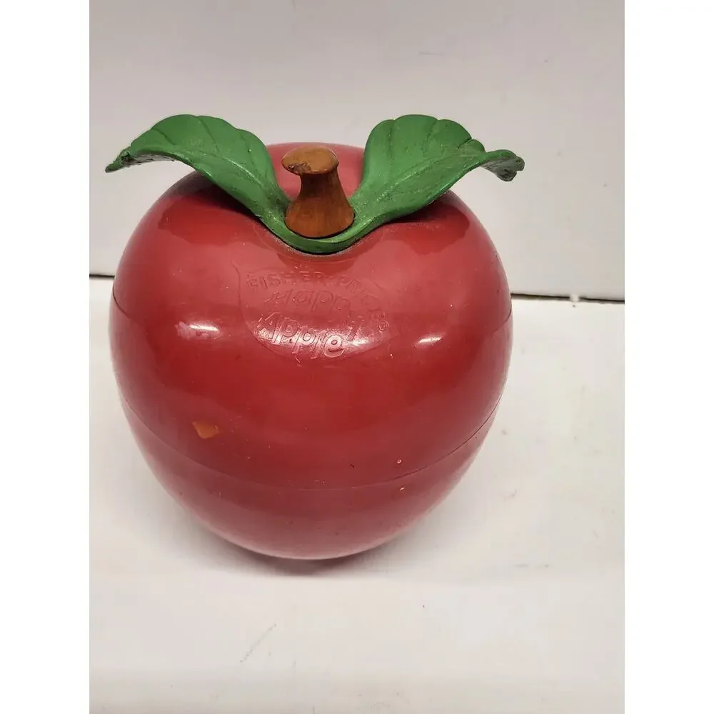 Fisher Price Happy Apple Soothing Chime Roly-Poly Toy 1972 Short Stem